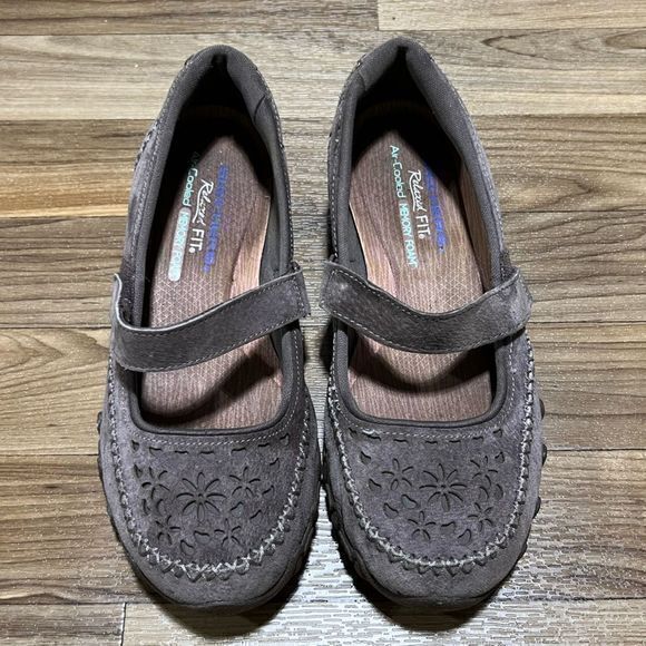 Skechers Women's Relaxed Fit Memory Foam Mary Jane Loafers Brown/Gray Size 7‎ - Picture 4 of 6